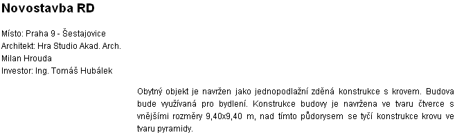 Minimalistický rodinný dům T. Hubálka